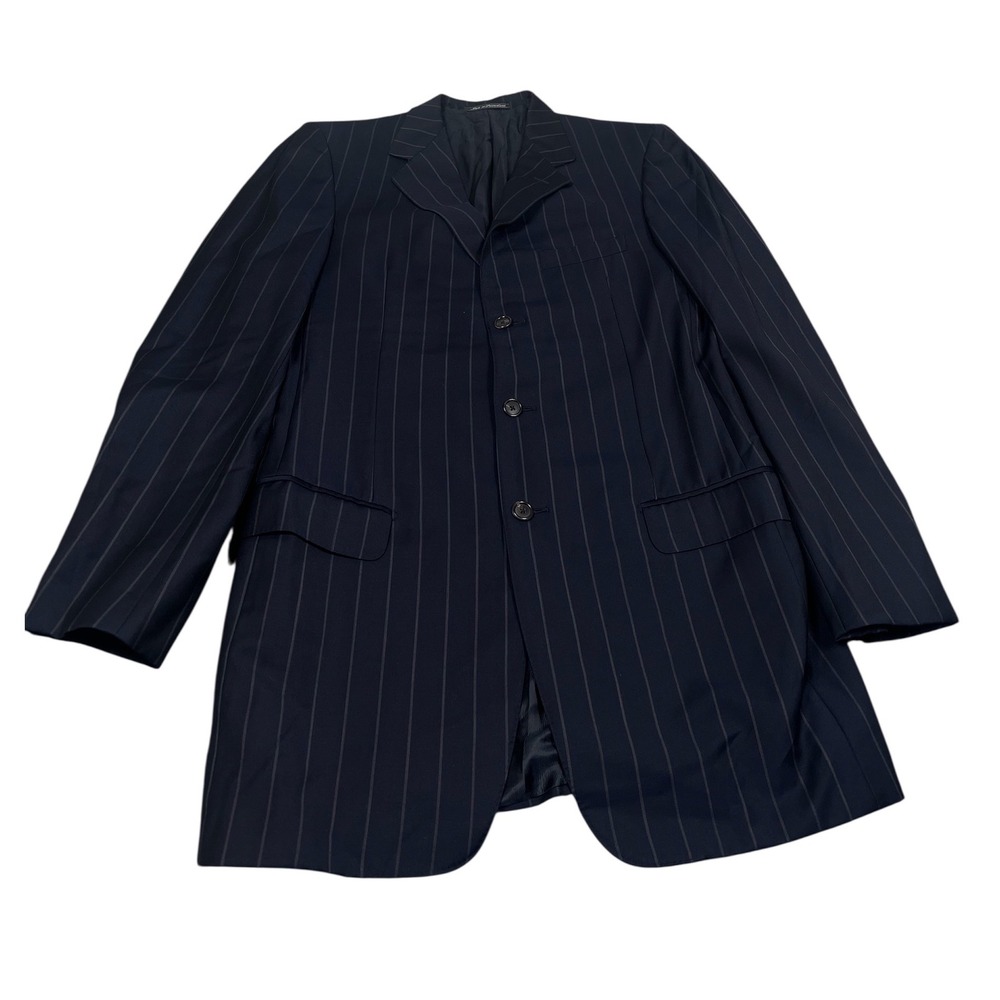 Ermenegildo Zegna Vintage Trofeo Blue Navy Pinstripe Blazer Size IT52 US42